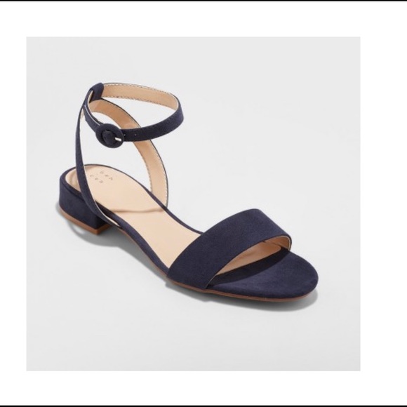 Navy Ankle Strap Sandals - Picture 1 of 1